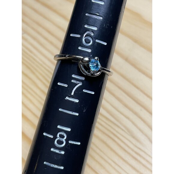 Silver Ring With Delicate Blue Gemstone - Picture 4 of 4